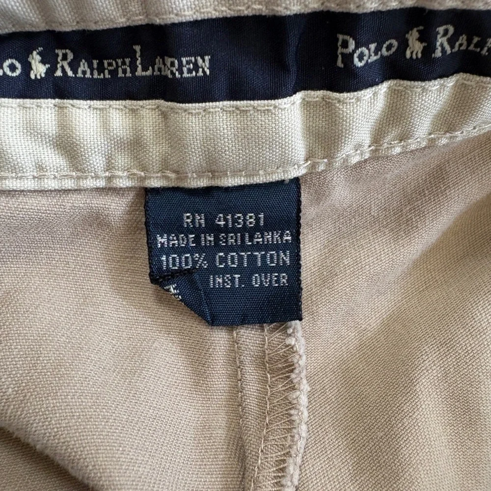 Polo Ralph Lauren Mens 36 Chino Shorts Tan Pleated Cotton Twill Khaki Classic